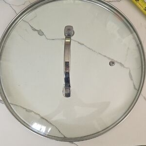 Glass Cookware Lid with Silver Handle
